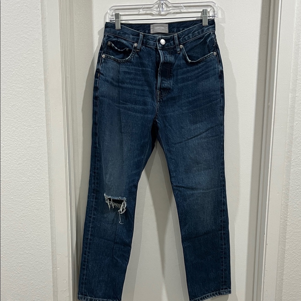 Everlane The Cheeky Dark Blue Women's Straight Leg Jeans Size 27 Crop
